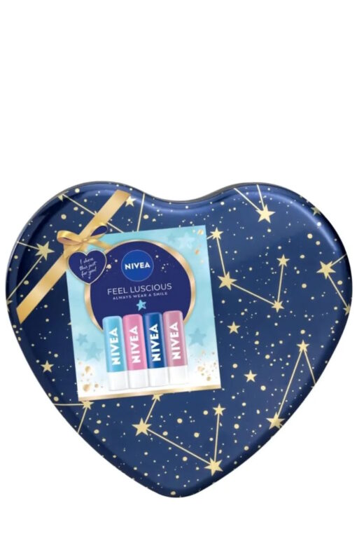 Nivea Feel Luscious Lip Balm Set, Set of 4 Lip Balms