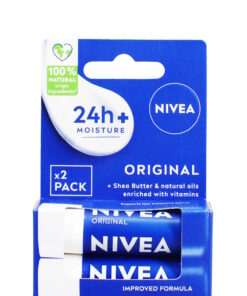 Nivea 24h+ Moisture Lip Balm Original - 2 Pack